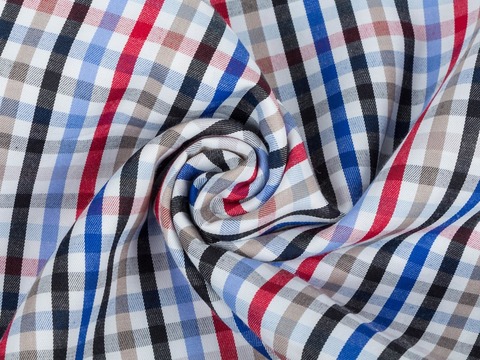Клетка твил ВЕРИ ЗАРАНО из поликоттона - синий-красный