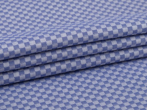 Сине-голубой жаккард с плетением в шахматную клетку из хлопка