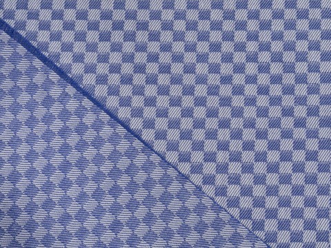 Сине-голубой жаккард с плетением в шахматную клетку из хлопка
