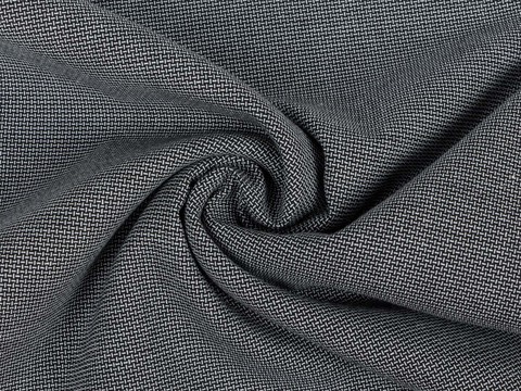 Чёрно-белая ткань с рельефным орнаментом из полиэстера вискозы и лайкры