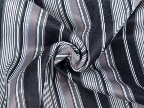 Сатин стрейч в полоску РАЛЬФ из поликоттона - серебряный-серый