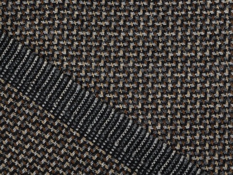 Костюмный твид ЛАЙФ из поливискозы - коричневый-черный