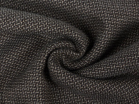 Костюмный твид ЛАЙФ из поливискозы - коричневый-черный