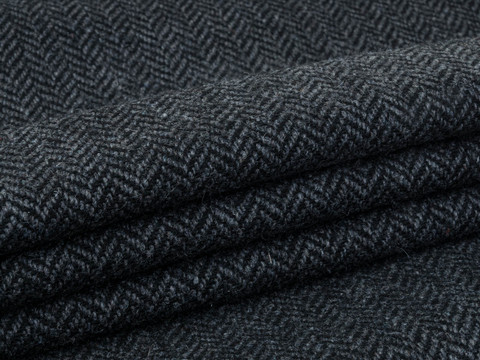 Плотная костюмная чёрно-серая ткань из полиэстера и вискозы