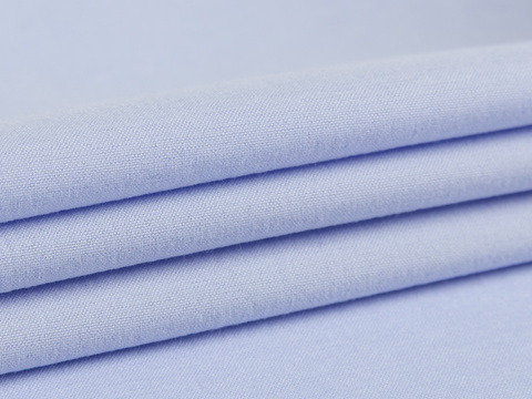 Голубая однотонная ткань из полиэстера вискозы и лайкры