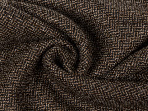 Костюмный твид ЛАЙН из поливискозы - черный-коричневый