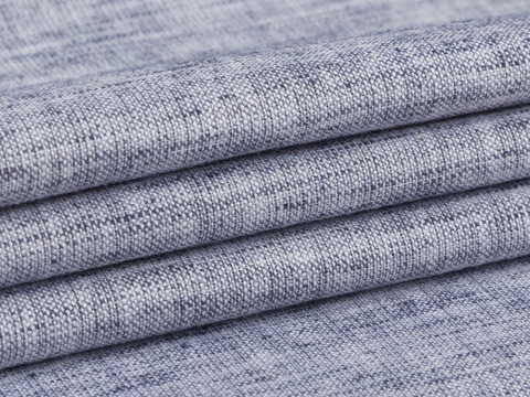Сине-серая ткань под лён из полиэстера и хлопка