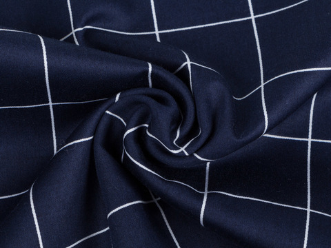 Ткань BUTTER CHECK PRT-D71 C001(navy-white)