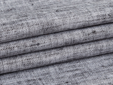 Пестротканая черно-серая ткань из полиэстера и хлопка