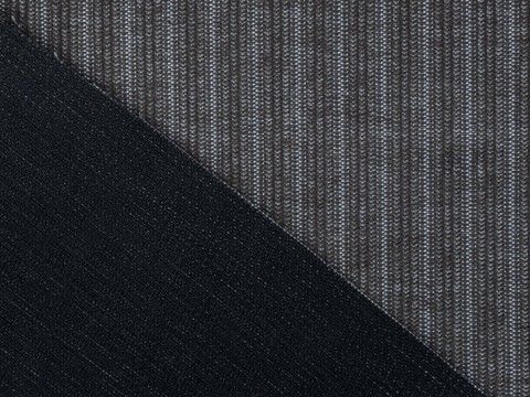 Серая ткань в полоску с чёрной изнанкой из полиэстера и хлопка