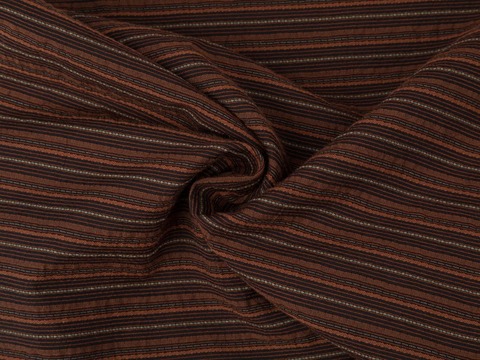 Жатка в узкие коричневые и терракотовые полоски из полиэстера и хлопка