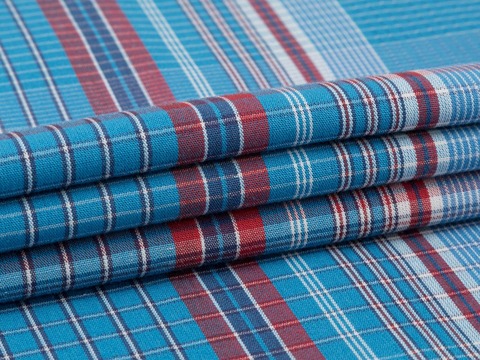 Костюмная клетка ПЬЮР СПАЙС из хлопка - бирюза