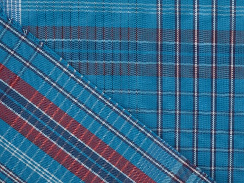 Костюмная клетка ПЬЮР СПАЙС из хлопка - бирюза
