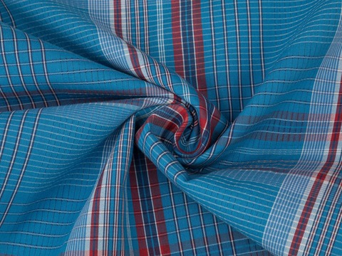 Костюмная клетка ПЬЮР СПАЙС из хлопка - бирюза