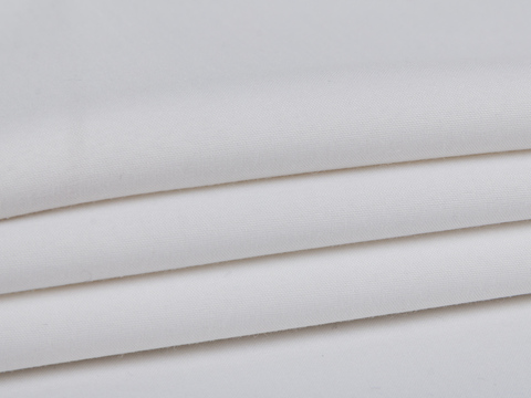 Белая ткань из хлопка полиэстера и лайкры