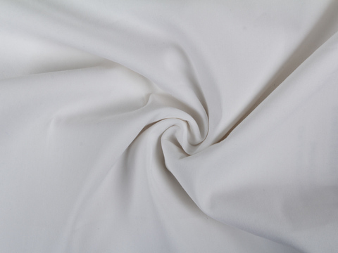Белая ткань из хлопка полиэстера и лайкры