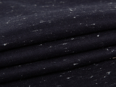 Пестрая синяя ткань в крапинку хлопок с полиэстером