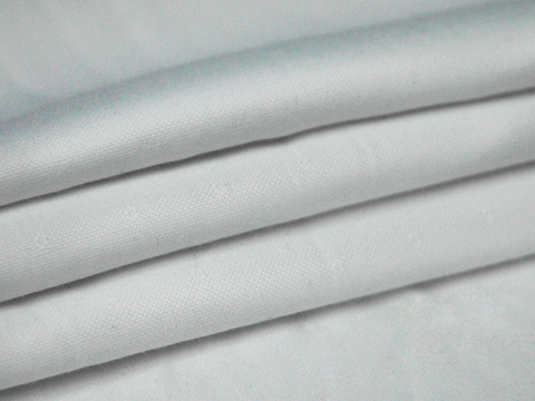Однотонная белая ткань добби из полиэстера и хлопка
