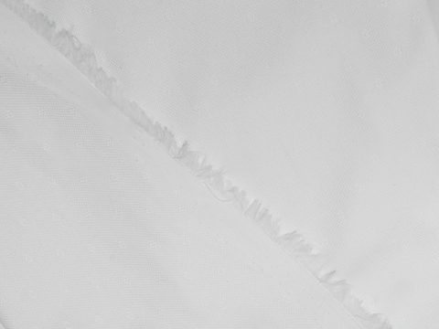 Однотонная белая ткань добби из полиэстера и хлопка