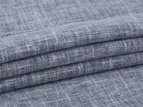 Пестротканая плотная ткань насыщенного синего цвета из полиэстера и хлопка