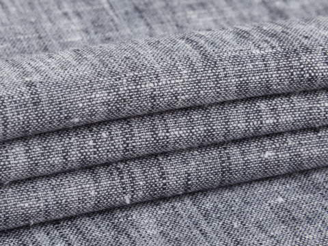 Чёрная пестротканая ткань из хлопка и полиэстера