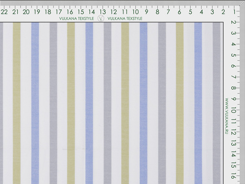 Поплин полоска ЗАРАНО МАКСИ из поликоттона - голубой-оливковый