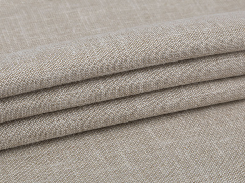 Ткань под лён оттенка коричневый хаки из полиэстера и хлопка