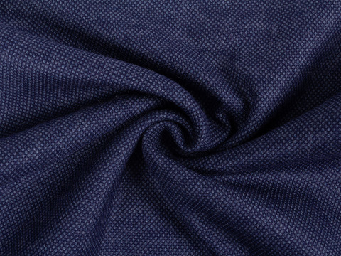 Ткань добби насыщенного синего цвета из полиэстера и вискозы
