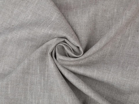 Ткань под лён светло-серого цвета из полиэстера вискозы и хлопка