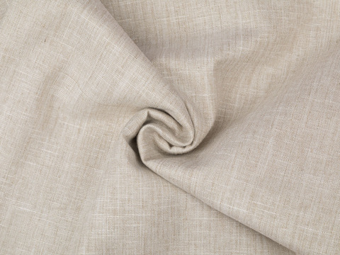 Ткань под лён светло-бежевого цвета из полиэстера вискозы и хлопка