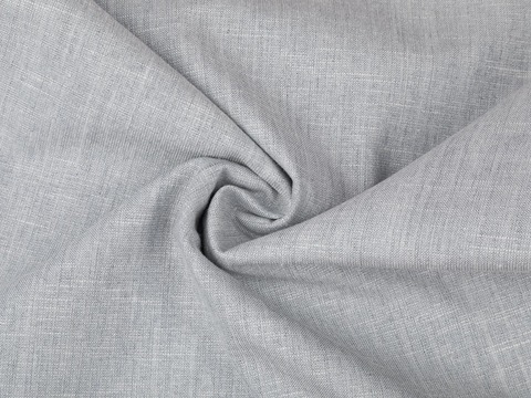 Ткань под лён нежно-серого цвета из полиэстера вискозы и хлопка
