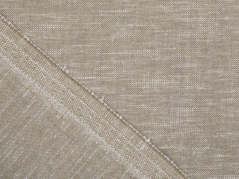 Ткань под лён тёмно-бежевого цвета из полиэстера вискозы и хлопка