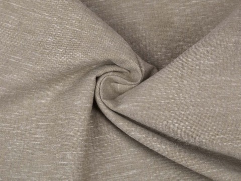 Ткань под лён тёмно-бежевого цвета из полиэстера вискозы и хлопка