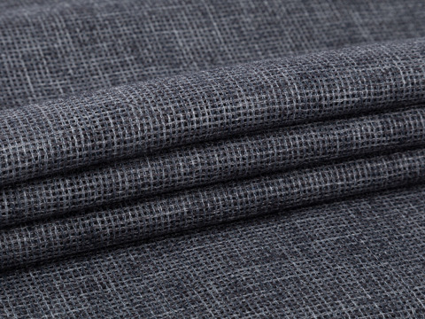 Ткань под лён чёрного цвета из полиэстера и хлопка