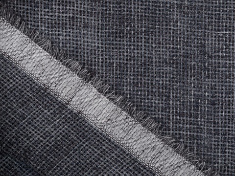 Ткань под лён чёрного цвета из полиэстера и хлопка