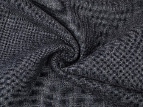 Ткань под лён чёрного цвета из полиэстера и хлопка