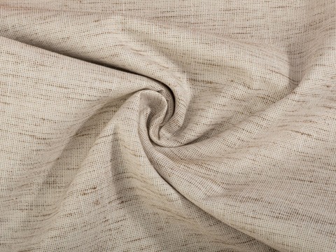 Светло-коричневая ткань под лён из полиэстера и хлопка