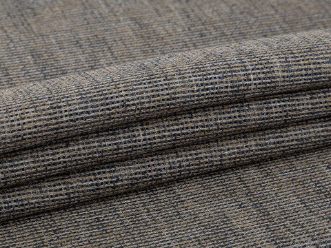 Ткань под лён цвета бежево-коричневый хаки из полиэстера и хлопка