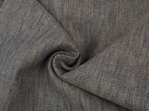 Ткань под лён цвета бежево-коричневый хаки из полиэстера и хлопка