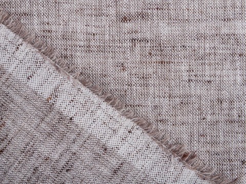 Коричнево-серая ткань под лён полиэстер и хлопок