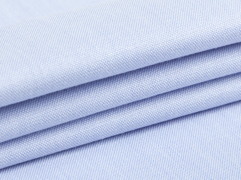 Нежно-голубая ткань оксфорд из хлопка и полиэстера