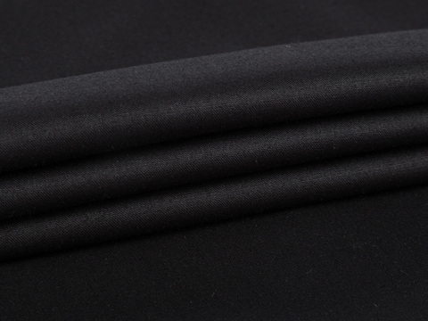 Однотонная чёрная ткань из полиэстера вискозы