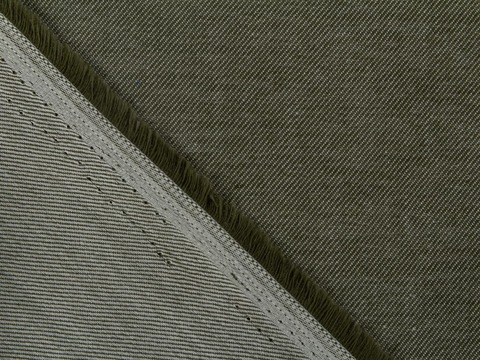 Пестротканая ткань цвета оливкового хаки из хлопка и вискозы