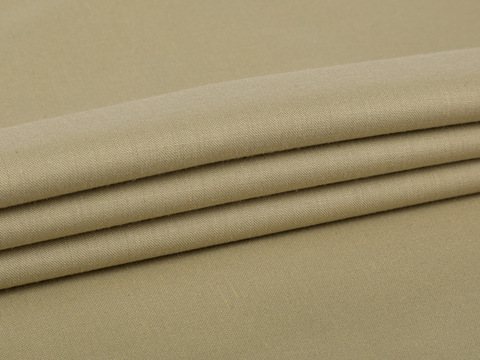 Однотонная ткань нежно-оливкового цвета из полиэстера вискозы