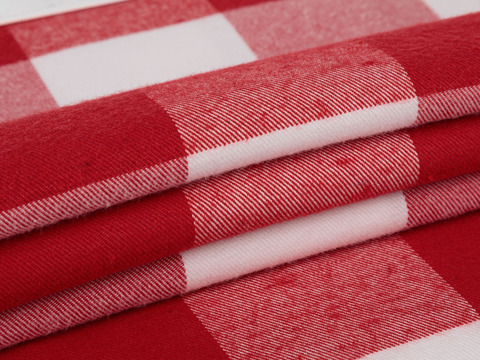 Фланель ХЕВИ ХУНГАМА из поликоттона - красный-белый