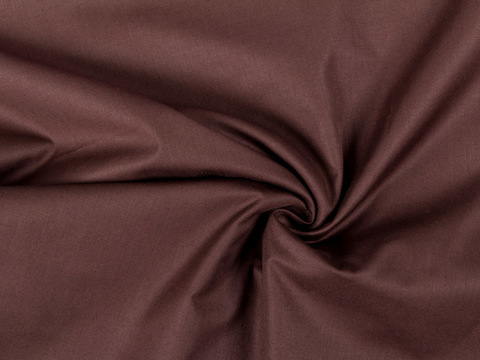 Поплин шоколадного цвета из хлопка и полиэстера