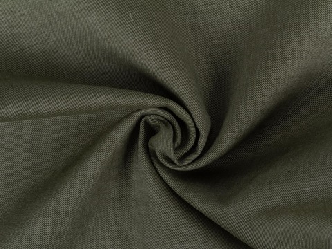 Пестротканая ткань цвета оливкового хаки из хлопка и вискозы