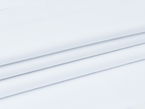 Белая однотонная саржа из хлопка и полиэстера