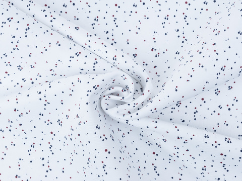 Сатин с принтом ХУРАКАН из поливискозы - белый-цветной