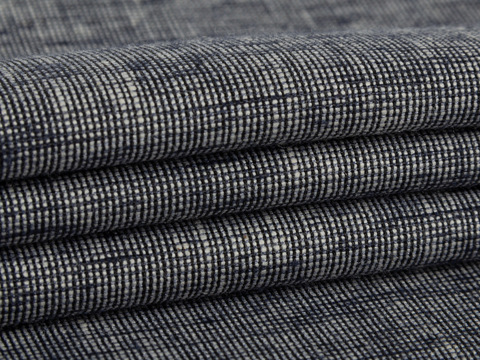 Пестротканая синяя с белым ткань из полиэстера и хлопка